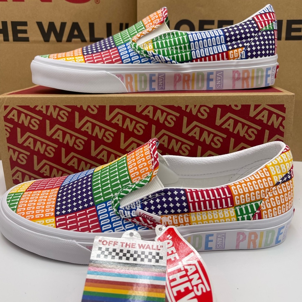 Vans Men's Shoes - Multicolor Classic Slip-On (Pride) Multi/True White Sneakers